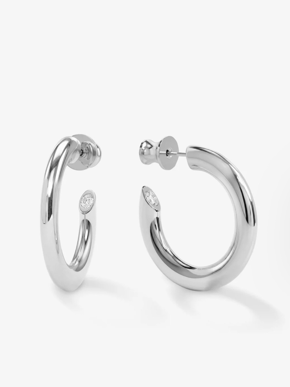 Beacon Hoops 1"
Silver|White Diamondettes
